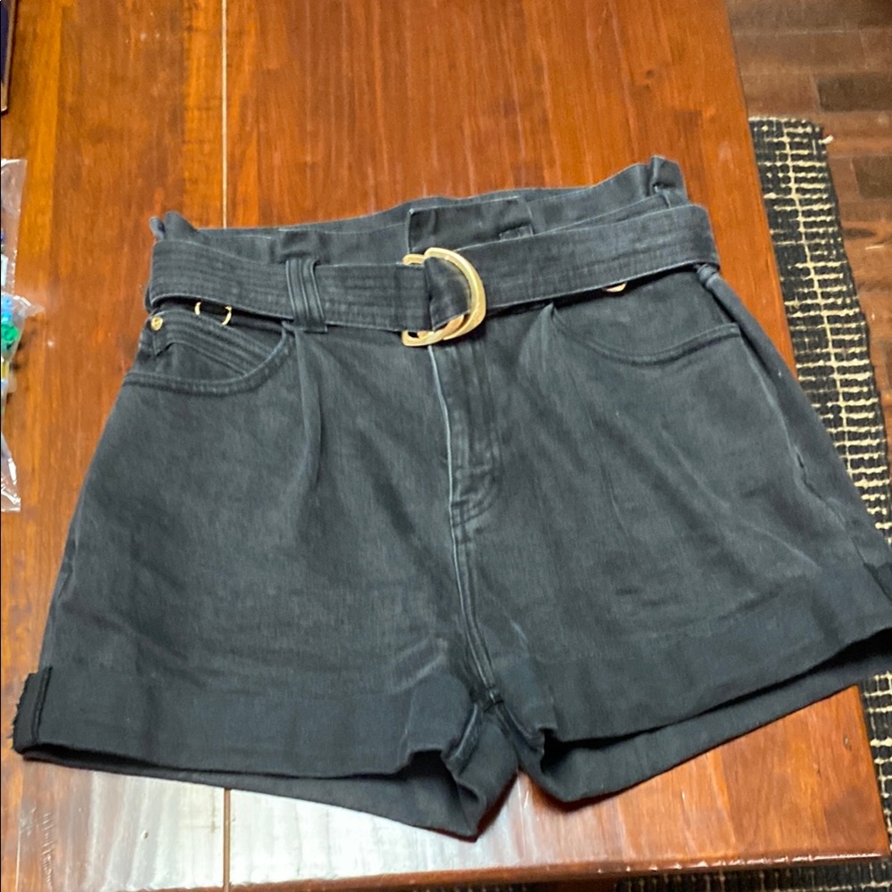 Aje black jean, high waisted short with belt. Size 8. Excellent condition
